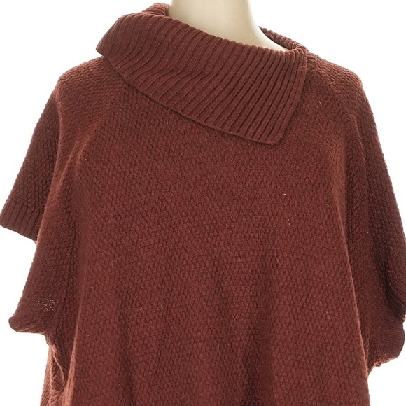 Lane Bryant Wool Cinnamon Brown Pullover Cowl Neck Ponch Shrug Plus Size 22-28 - Picture 6 of 6